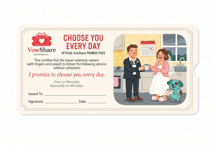 VowShare card: I promise to choose you every day.