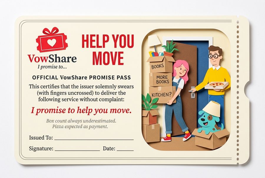 VowShare card: I promise to help you move.