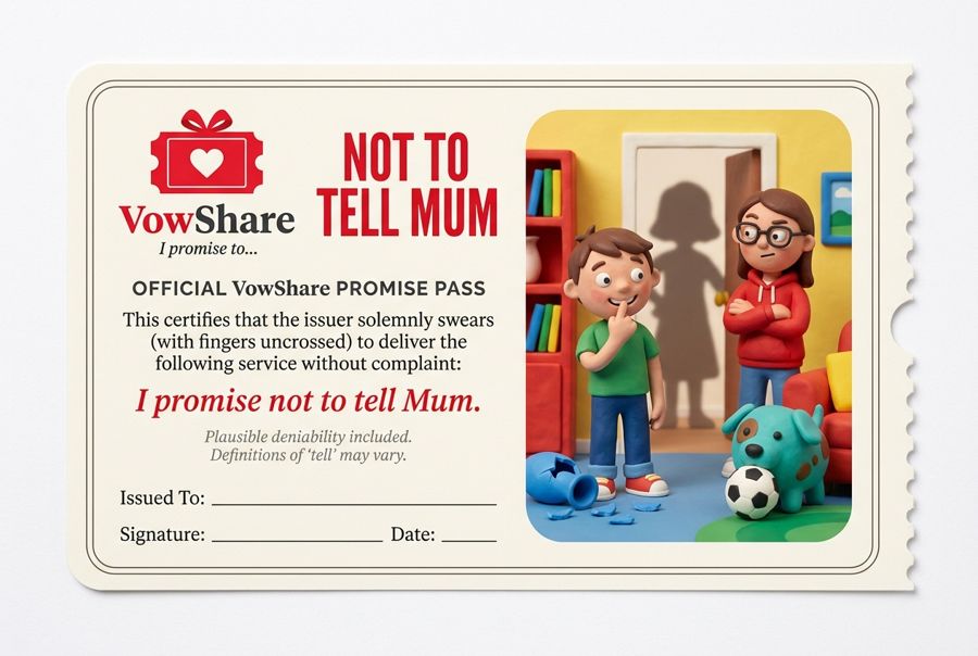 VowShare card: I promise not to tell Mum.